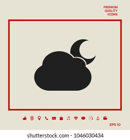 Cloud moon symbol icon