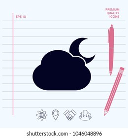 Cloud moon symbol icon