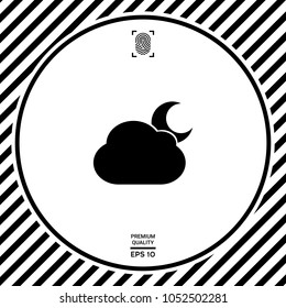 Cloud moon symbol icon