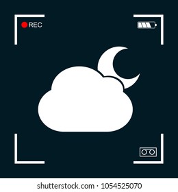 Cloud moon symbol icon