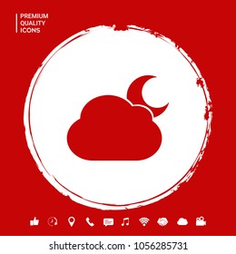 Cloud moon symbol icon