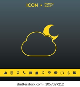 Cloud moon symbol -  icon