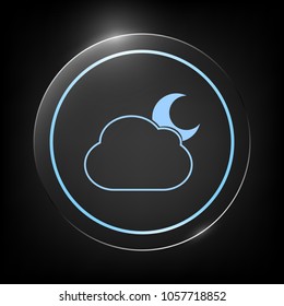 Cloud moon symbol -  icon