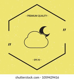 Cloud moon symbol -  icon