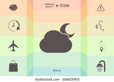 Cloud moon symbol icon