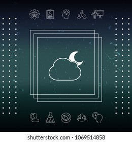 Cloud moon symbol -  icon