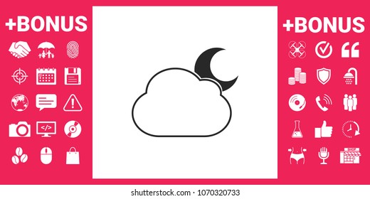 Cloud moon symbol -  icon