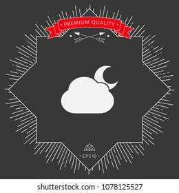 Cloud moon symbol icon