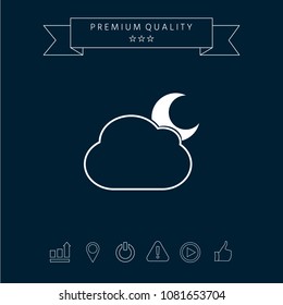 Cloud moon symbol -  icon