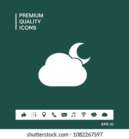 Cloud moon symbol icon