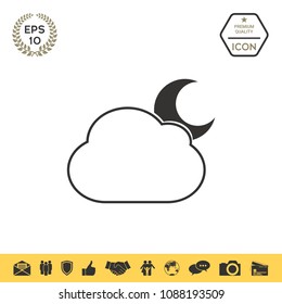 Cloud moon symbol -  icon