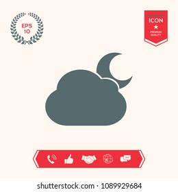 Cloud moon symbol icon