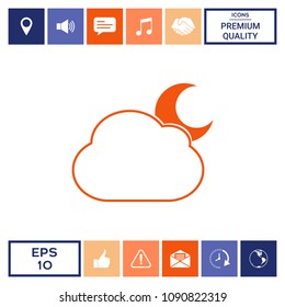 Cloud moon symbol -  icon