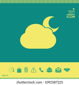 Cloud moon symbol icon