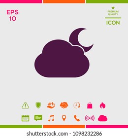 Cloud moon symbol icon