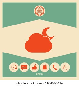 Cloud moon symbol icon
