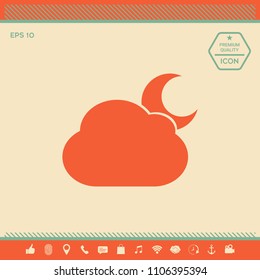 Cloud moon symbol icon