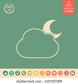 Cloud moon symbol -  icon