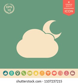 Cloud moon symbol icon