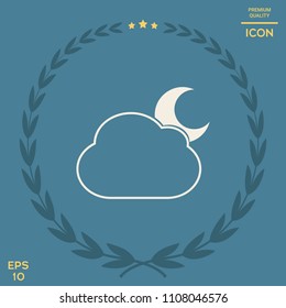 Cloud moon symbol -  icon