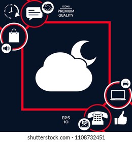Cloud moon symbol icon