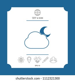 Cloud moon symbol -  icon