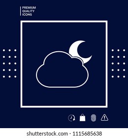 Cloud moon symbol -  icon