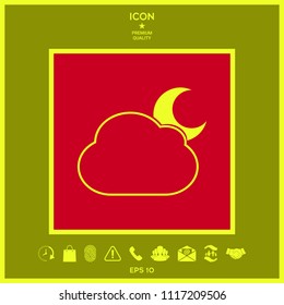Cloud moon symbol -  icon