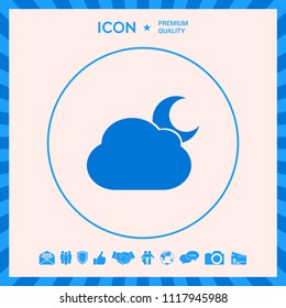 Cloud moon symbol icon