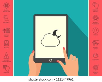 Cloud moon symbol -  icon