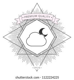 Cloud moon symbol -  icon