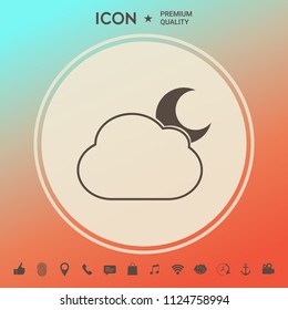 Cloud moon symbol -  icon