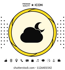 Cloud moon symbol icon