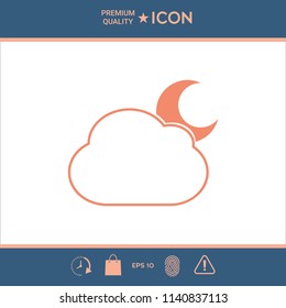 Cloud moon symbol -  icon
