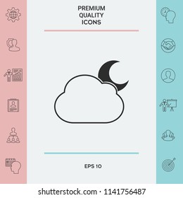 Cloud moon symbol -  icon