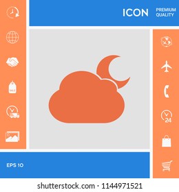 Cloud moon symbol icon