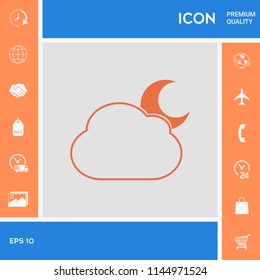 Cloud moon symbol -  icon