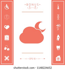 Cloud moon symbol icon