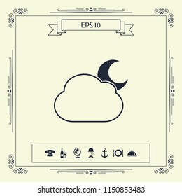 Cloud moon symbol -  icon