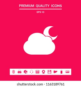 Cloud moon symbol icon