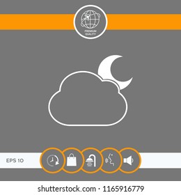 Cloud moon symbol -  icon