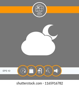 Cloud moon symbol icon