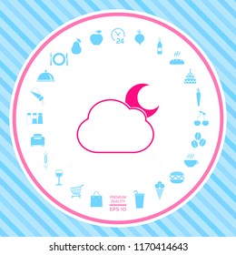 Cloud moon symbol -  icon