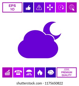 Cloud moon symbol icon