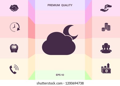 Cloud moon symbol icon