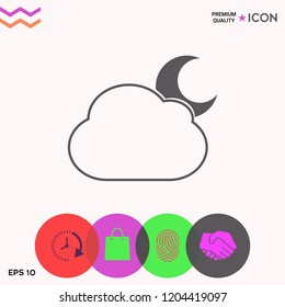 Cloud moon symbol -  icon