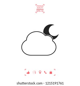 Cloud moon symbol -  icon