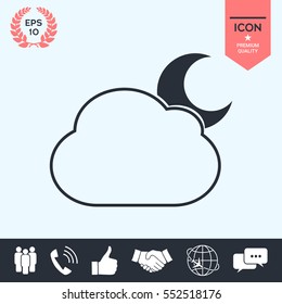 Cloud moon symbol icon