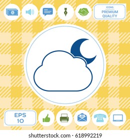 Cloud moon symbol icon
