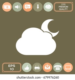Cloud moon symbol icon